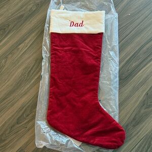 Pottery Barn Red and Cream Christmas Stocking